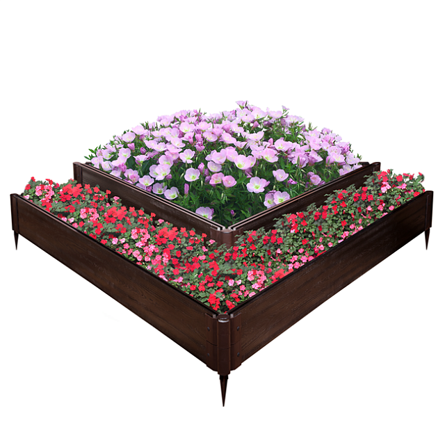 Клумба "Треугольник" из доски ДПК Винтаж 1080*1080*140 мм